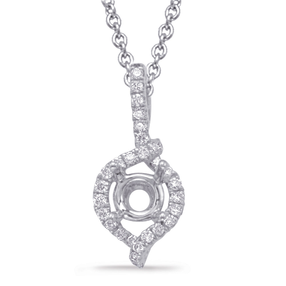 Diamond Pendant For 1ct Round Stone