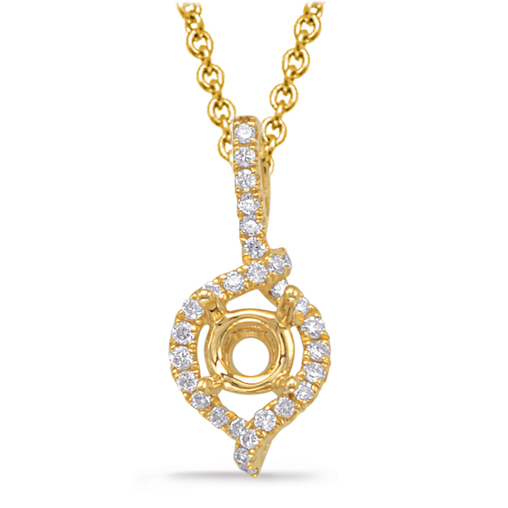 Diamond Pendant For.50ct Round Stone