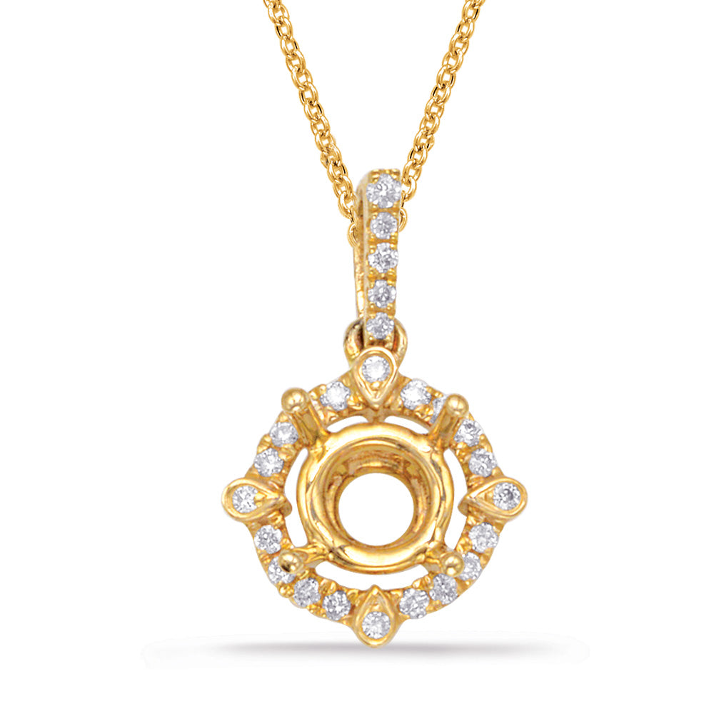 Diamond Pendant For .75ct  Round Stone