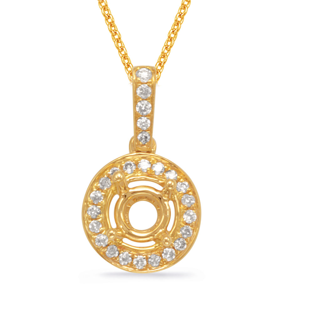 Diamond Pendant For.50ct Round Stone
