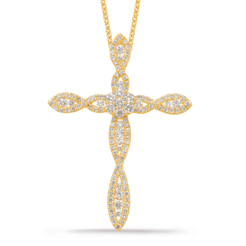 Yellow Gold Diamond Cross