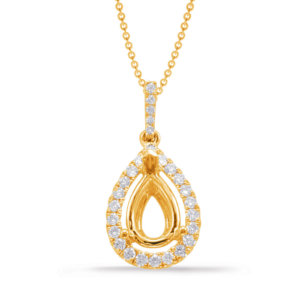 Diamond Pendant For 9x6mm Pear Center