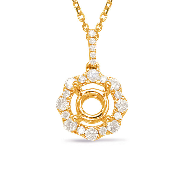 Diamond Pendant For 0.62ct Round Cente