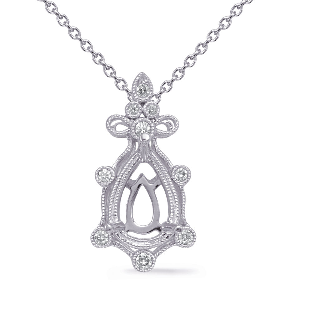 White Gold Diamond Pendant 8x5 Pearshape