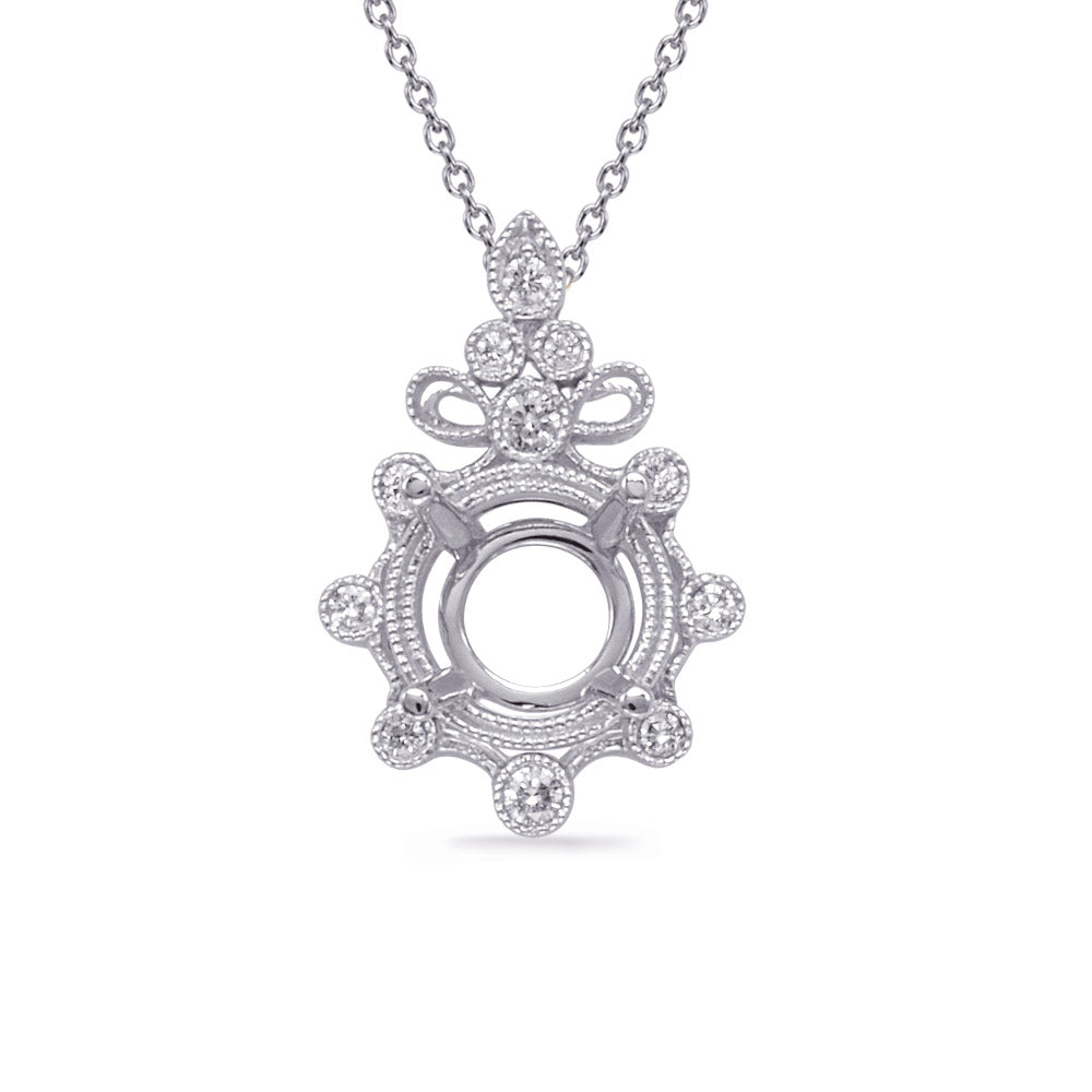 White Gold Diamond Pendant For 1/2ct