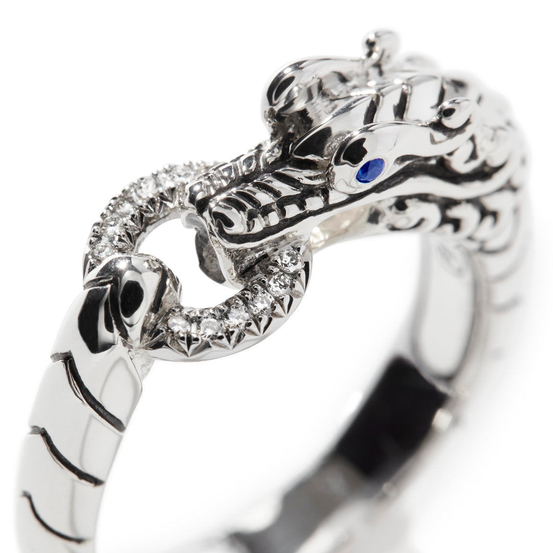 Naga Ring, Sterling Silver, Diamonds