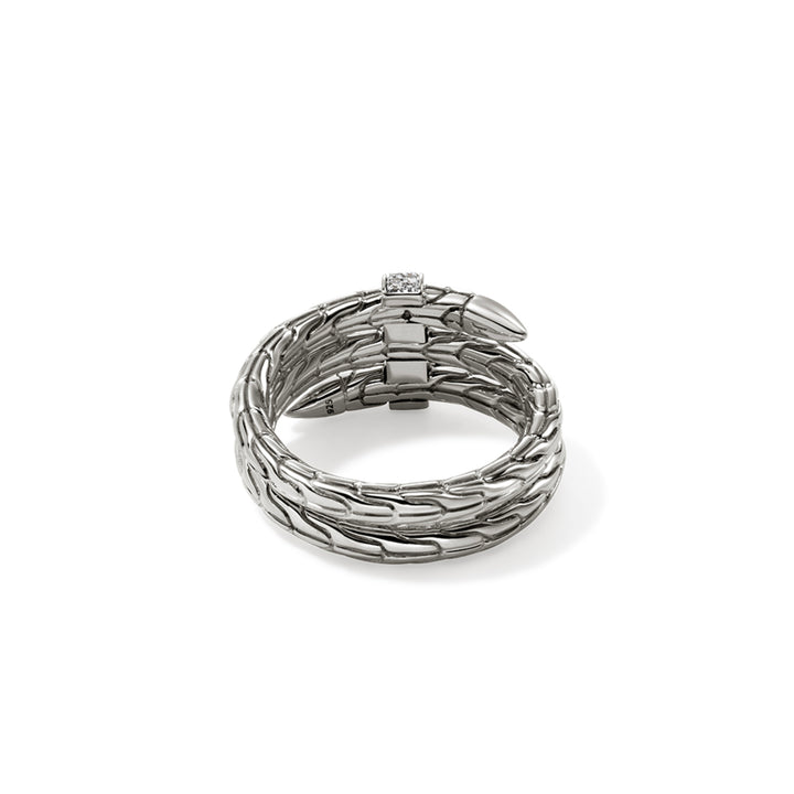 Spear Ring, Silver, Diamonds, Wide