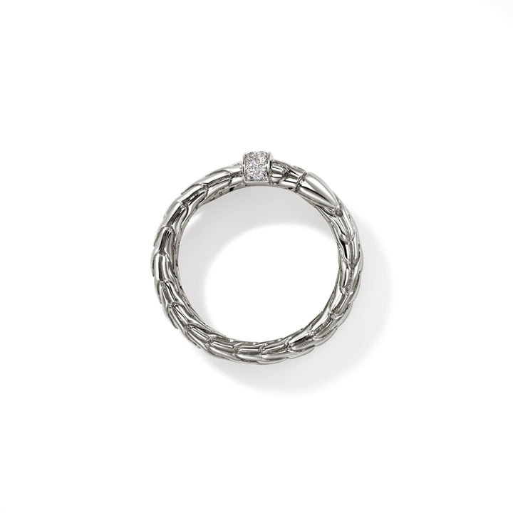 Spear Ring, Silver, Diamonds, Wide