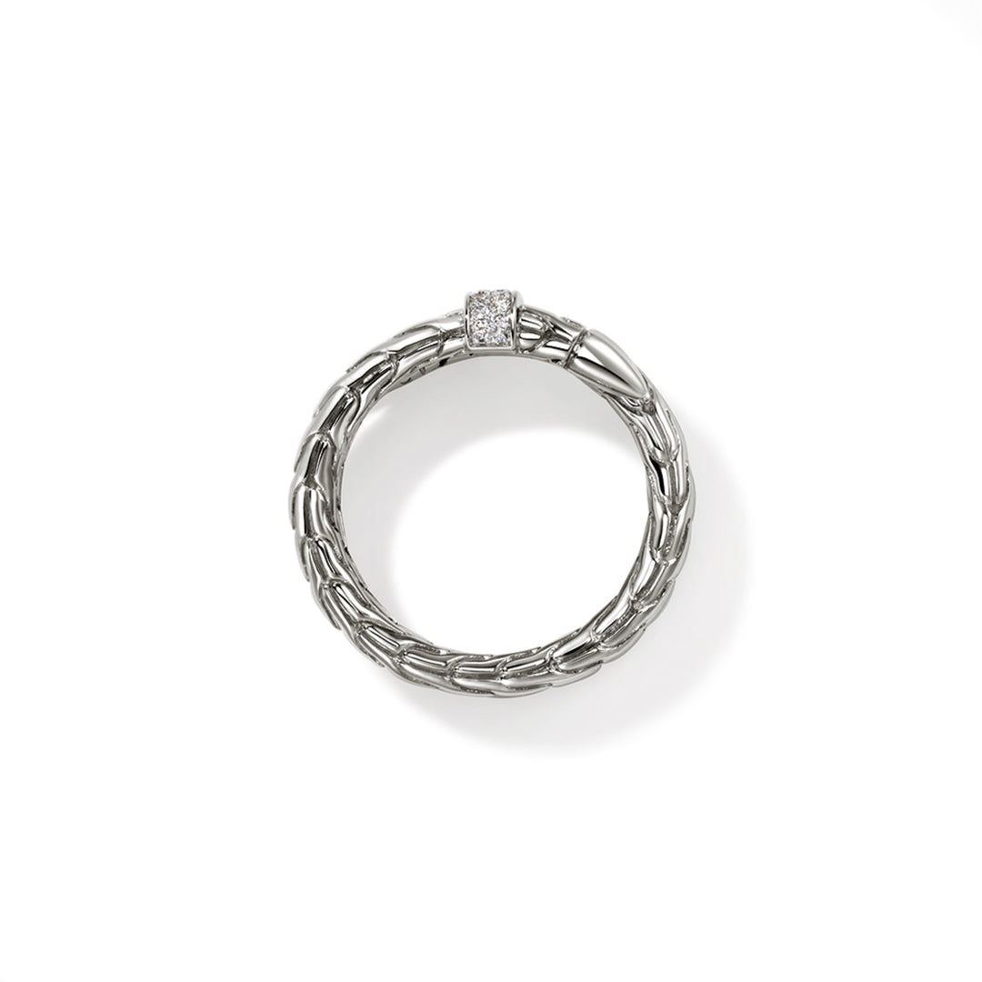 Spear Ring, Silver, Diamonds, Wide