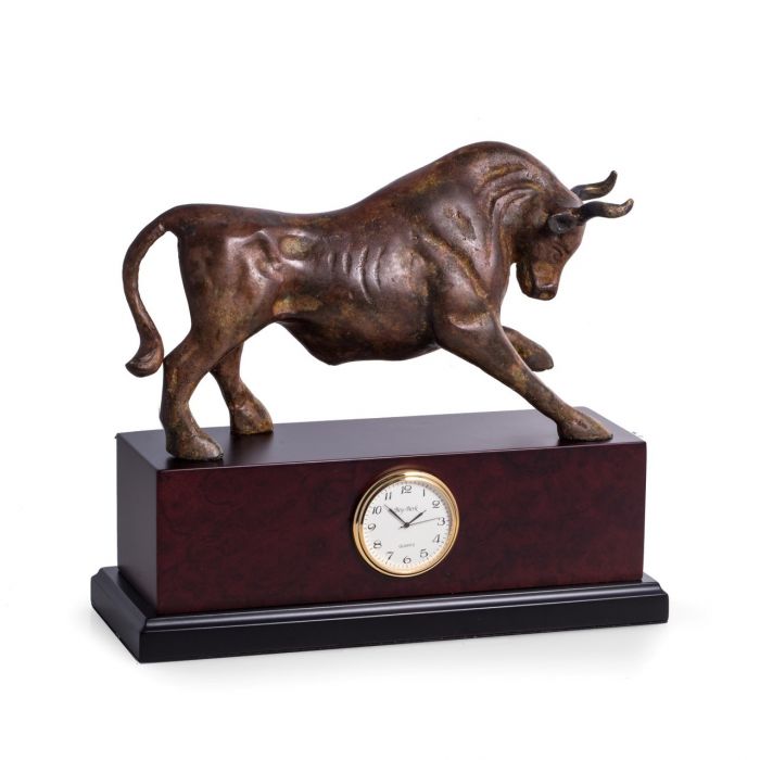 Brass Bull Sculpture with Flamed Patina Finish