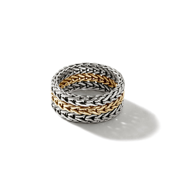Icon Link Chain Ring, Silver, Gold, Wide
