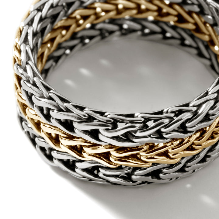 Icon Link Chain Ring, Silver, Gold, Wide
