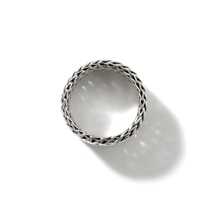 Icon Link Chain Ring, Silver, Gold, Wide