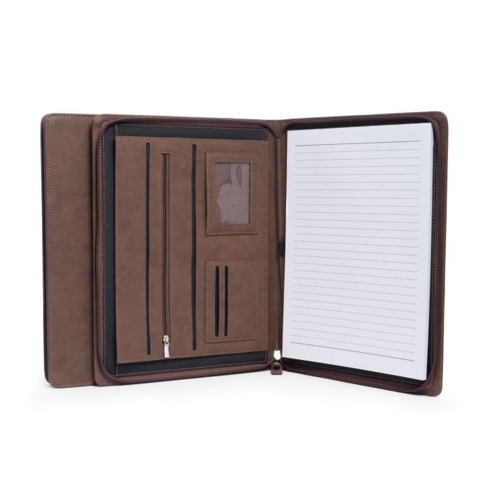 Portfolio with Zipper Closure in Brown