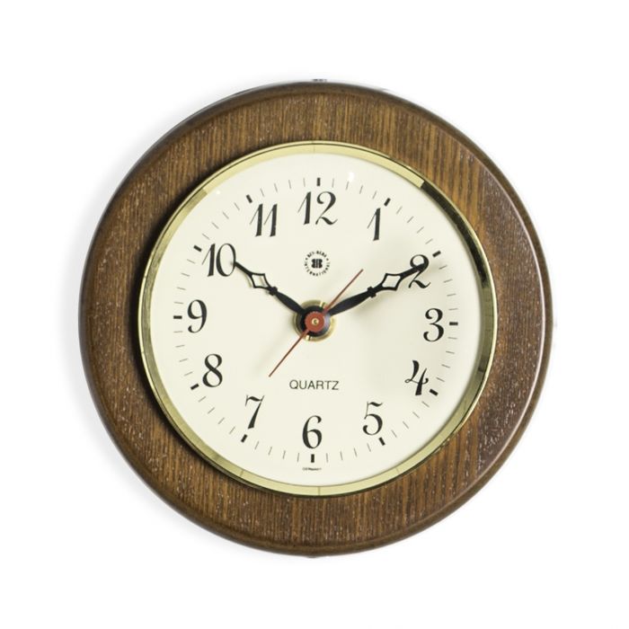 Quartz Clock on 5" Cherry Wood with Brass Bezel.